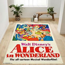 Disney Alice In Wonderland One Sheet Area Rug Living Room And Bed Room Rug Rug Regtangle Carpet Floor Decor Home Decor