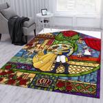 disney beauty and the beast stained glass area rug living room and bed room rug rug regtangle carpet floor decor home decor 0