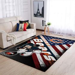 NFL Chicago Bears American Flag Mickey Style Area Rug Living Room Rug 190918