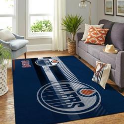 NHL Edmonton Oilers Rectangle Rug Personalized Non-Slip Carpet Gift For Ice Hockey Fans 20030452