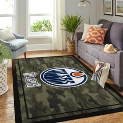 NHL Edmonton Oilers Rectangle Rug Personalized Non-Slip Carpet Gift For Ice Hockey Fans 20030473