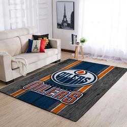 NHL Edmonton Oilers Rectangle Rug Personalized Non-Slip Carpet Gift For Ice Hockey Fans
