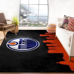 NHL Edmonton Oilers Rectangle Rug Personalized Non-Slip Carpet Gift For Ice Hockey Fans