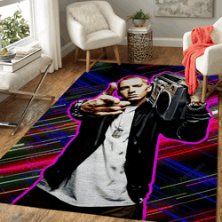 Eminem Rap God Music Light Art For Fans Area Rug Living Room Carpet Rug Regtangle Carpet Floor Decor Home Decor