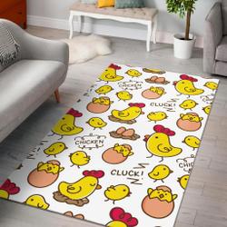Farm Chicken Hen Chick Pattern Print Area Rug Living Room Rug Home Decor
