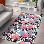 flamingo butterfly hawaiian tropical pattern print area rug living room rug home decor 0