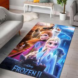 Frozen Area Rug Non-Slip Animated Movie Carpet Home Decor Gift Idea For Fans