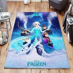 Frozen Elsa And Anna Area Rug Non-Slip Animated Movie Carpet Home Decor Gift Idea For Fans
