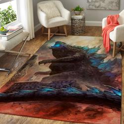 Godzilla Area Rug King Of The Monsters Movie Rug Regtangle Decor V8394