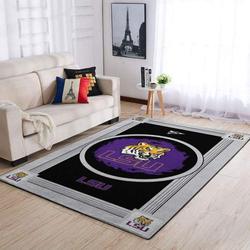 LSU Tigers Team Area Rug - NCAA Football Team Logo Living Room Rug Home Decor