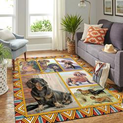 Dachshund Ft Boho Vintage Pattern Carpet Rug Living Room 200225031