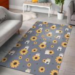 hamster sunflower pattern print area rug living room rug home decor 0