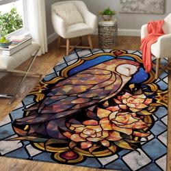Harry Potter Owl Area Rug Living Room Rug Home Decor Geeky Carpet Floor Decor