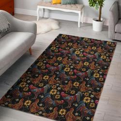 Hen Farm Chicken Eggs Pattern Print Area Rug Living Room Rug Home Decor