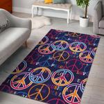 hippie music van peace sign pattern print area rug living room rug home decor 0