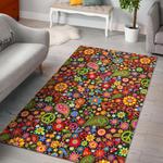 hippie paisley floral peace sign pattern print area rug living room rug home decor 0