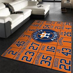 Houston Astros Area Rug Mlb Baseball Team Logo Carpet Living Room Rugs 11
