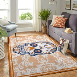 Houston Astros Skull Style Area Rug Mlb Baseball Team Logo Living Room Rugs