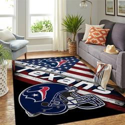 NFL Houston Texans Rectangle Rug Personalized Non-Slip Carpet Gift For Football Fans