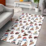 japanese sushi kawaii pattern print area rug living room rug home decor 0