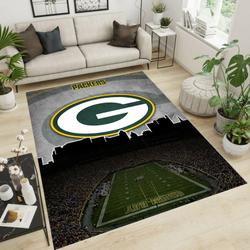 NFL Green Bay Packers Rectangle Rug Personalized Non-Slip Carpet Gift For Football Fans