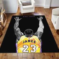 Lebron James Rug King James Area Rug Basketball Legends Floor Mat Carpet Sport Decor