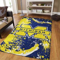 Michigan Wolverines Team Logo Rug Bedroom Rug Home Us Decor NCAA 