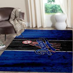 Los Angeles Dodgers Wooden Style Area Rug Mlb Logo Carpet Living Room Rugs V729
