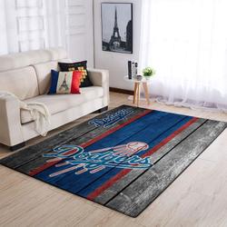 Los Angeles Dodgers Wooden Style Area Rug Mlb Logo Carpet Living Room Rugs 3
