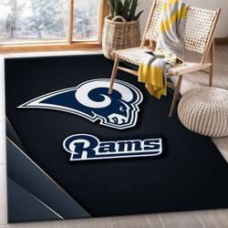 NFL Los Angeles Rams Rectangle Rug Personalized Non-Slip Carpet Gift For Football Fans 51