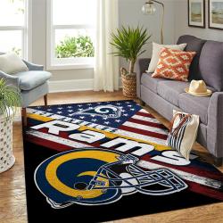 NFL Los Angeles Rams Rectangle Rug Personalized Non-Slip Carpet Gift For Football Fans