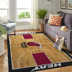 NBA Miami Heat Rectangle Rug Personalized Non-Slip Carpet Gift For Basketball Fans V1787