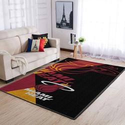 NBA Miami Heat Rectangle Rug Personalized Non-Slip Carpet Gift For Basketball Fans V1797