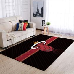 NBA Miami Heat Rectangle Rug Personalized Non-Slip Carpet Gift For Basketball Fans V1798