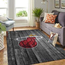 NBA Miami Heat Rectangle Rug Personalized Non-Slip Carpet Gift For Basketball Fans
