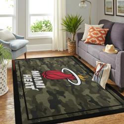 NBA Miami Heat Rectangle Rug Personalized Non-Slip Carpet Gift For Basketball Fans