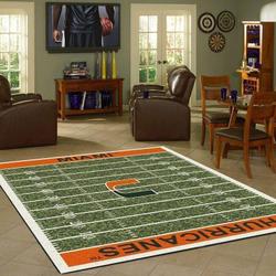 NCAA Miami (FL) Hurricanes Living Room Rug Rectangle Carpet V11079 1