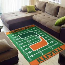 NCAA Miami (FL) Hurricanes Carpet Living Room Rug Rectangle Carpet V11080