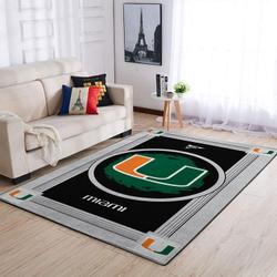 NCAA Miami (FL) Hurricanes Football Team Logo Carpet Rug Living Room 19120754 2