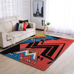 Miami Marlins Area Rug Mlb Team Logo Carpet Living Room Rugs V3679