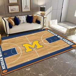 NCAA Michigan Wolverines Basketball Yard Rug Living Room Rug Regtangle Carpet