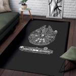 millennium falcon area rug black white star wars movies living room carpet home rug regtangle carpet floor decor home decor 0