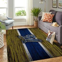 Milwaukee Brewers Wooden Area Rug Mlb Team Logo Carpet Living Room Rugs V1751