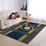 milwaukee brewers mlb area rugs baseball living room carpet team logo wooden style home rug regtangle carpet floor decor home decor 0