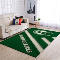 NBA Milwaukee Bucks Rectangle Rug Personalized Non-Slip Carpet Gift For Basketball Fans V4606