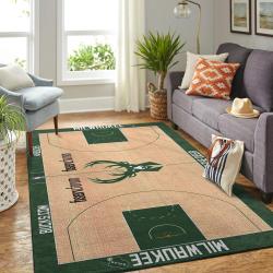 NBA Milwaukee Bucks Rectangle Rug Personalized Non-Slip Carpet Gift For Basketball Fans