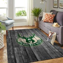NBA Milwaukee Bucks Rectangle Rug Personalized Non-Slip Carpet Gift For Basketball Fans