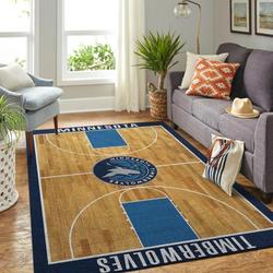 NBA Minnesota Timberwolves Rectangle Rug Personalized Non-Slip Carpet Gift For Basketball Fans V5555