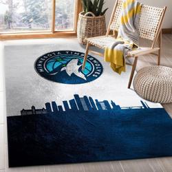 NBA Minnesota Timberwolves Rectangle Rug Personalized Non-Slip Carpet Gift For Basketball Fans 3