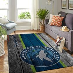 NBA Minnesota Timberwolves Rectangle Rug Personalized Non-Slip Carpet Gift For Basketball Fans 1